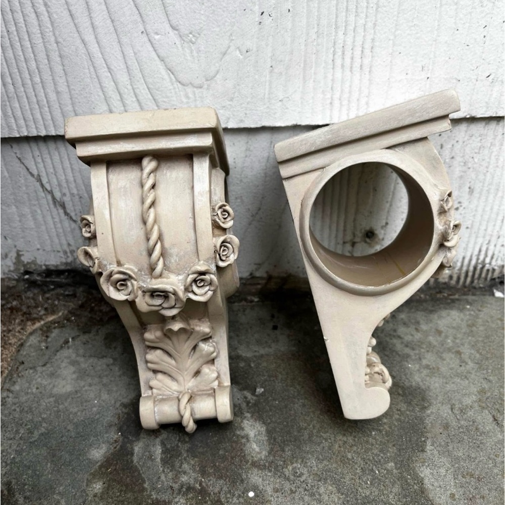 Pair Drapery Sconces Corbel Brackets